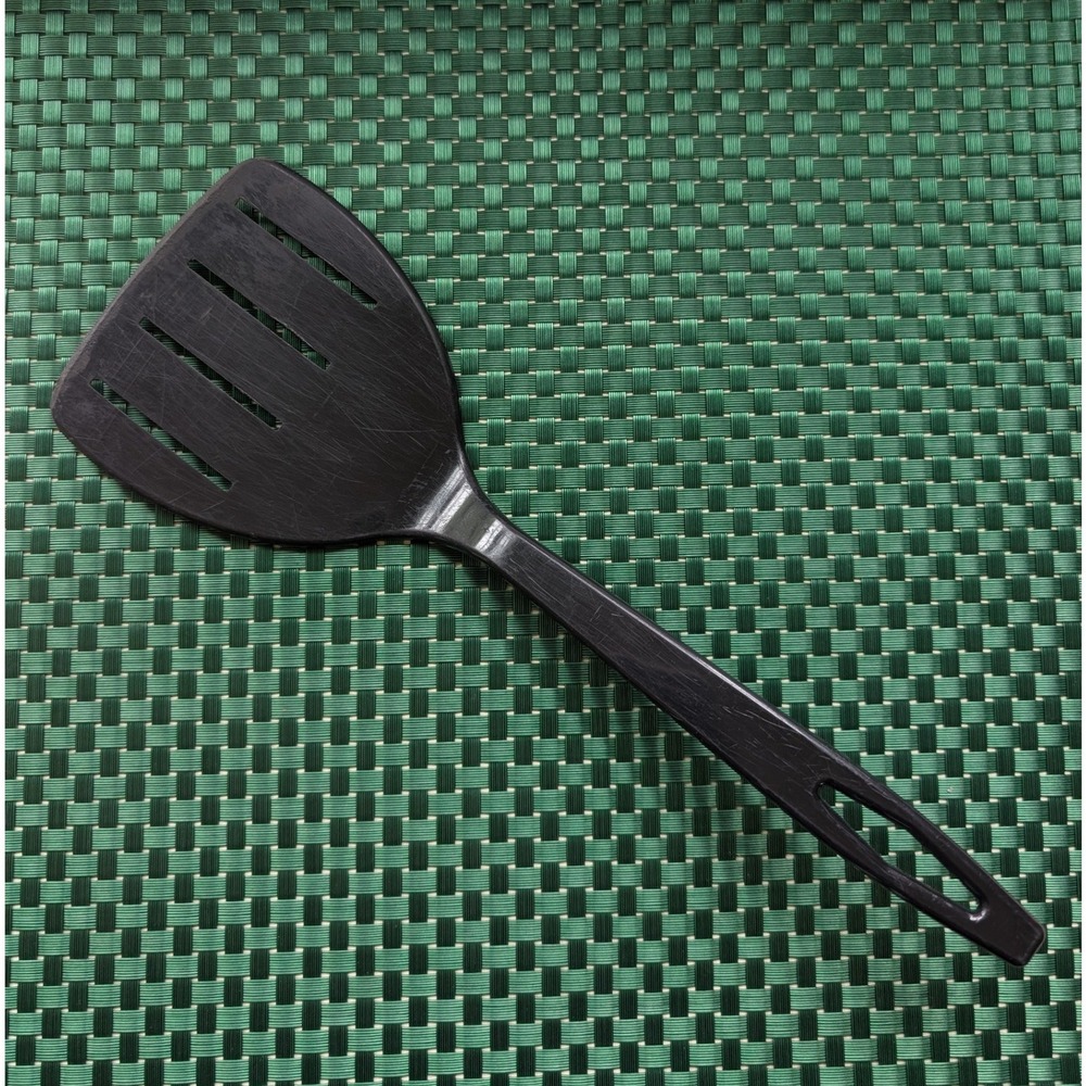 Tailor Made Slotted Spatula 4 Slot Flexible Black Nylon VTG Retro MCM Made USA